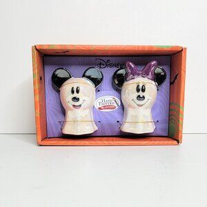 Mickey & Minnie Mouse Halloween Disney Iridescent Ghost Salt Pepper Shakers NEW